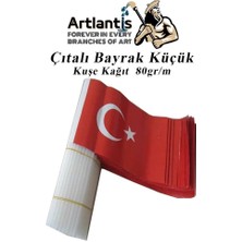 Artlantis Çıtalı Bayrak Kağıt 20X12 cm 10 Adet Ay Yıldızlı Türk Bayrağı Çıtalı Sopalı Küçük Bayrak Plastik Çubuklu Bayrak