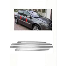 BTM Otomotiv Renault Megane 2 Krom Yan Kapı Çıtası 4 Kapı 2006 ve Üzeri ( Geniş Uzun ) Paslanmaz Çelik