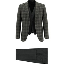 Kiğılı Slim Fit Yünlü Kombinli Yelekli Takım Elbise