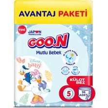 Goo.n Mutlu Bebek 5 Numara Külot Bebek Bezi Avantajlı Fırsat Paketi - 12 Saat Kuruluk - 96 Adet
