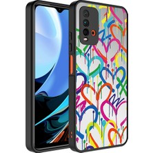 noktaks - Xiaomi Redmi Note 9 4G - Kılıf Aynalı Desenli Kamera Korumalı Parlak Mirror Kapak - Kalp