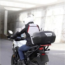 Motoanl Motosiklet Arka Çanta Karbon Desen Scooter Motor Tur Çantası Siyah 44 Lt