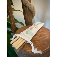 Coconut Products 4 Adet Bambu Pipet ve 1 Adet Bambu Temizleme Fırçası