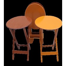 Bengi Ticaret Zigon Çanta  90128 Sehpa Oval Model Ahşap Mdf Ceviz ve Hardal Renk Uyum El Yapım