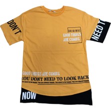 İrem Çocuk Giyim Erkek Çocuk Good Things Yazı Desenli Tişört Turuncu