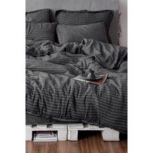 Ecocotton Tara Çift Kişilik Nevresim Takımı %100 Organik Pamuk Müslin Antrasit 200X220 cm