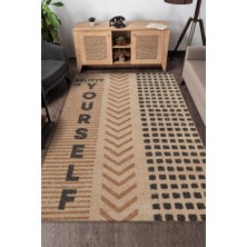 Homshtag Kendine İnan Krem Bej Renkli Halı Geometrik Oturma Odası Halısı Minimal Salon Halı