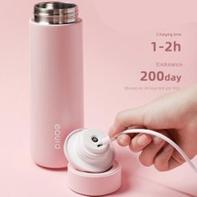 Htun 400ML Business Smart Thermos Cup, 316 Paslanmaz Çelik Kablosuz Şarj Kupası Taşınabilir Akıllı Kupa (Yurt Dışından)