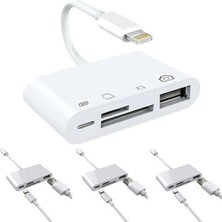 Htun Çok Fonksiyonlu 4 1 Arada Tf Sd Kart Okuyucu Kamera USB Otg Adaptörü iPhone Için (Yurt Dışından)