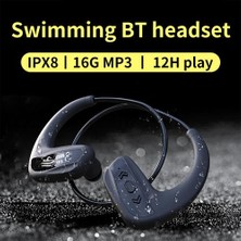 Htun Yüzme Kulaklık Kablosuz Ipx8 Su Geçirmez 16 GB Mp3 Çalar 12 Hours Bluetooth Kulaklık Koşu Hifi Bas Kulaklık Oynamak | Mp3 Çalar (Yurt Dışından)