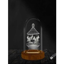 New and Single Atlı Karınca Lamba Fanus 3 Boyutlu Ofiste ve Ev Dekorasyonu Elektrikli Masa Üstü Gece Lambası