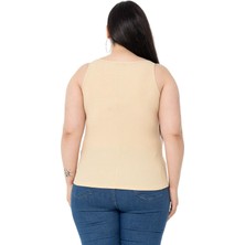 Disentis Modest Büyük Beden Askılı Bürümcük Bej Body