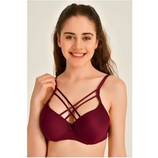 Liza 1014 Çapraz Silikonlu Sütyen Ekru - 80