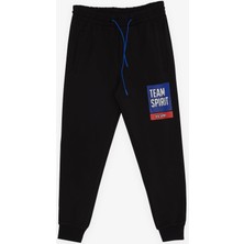 Poyraz Kids Erkek Çocuk Eşofman Altı Yazı Baskılı 4-8 Yaş, Siyah