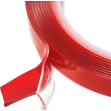 Çift Taraflı Bant 10 mm x 5 Metre Süper Güçlü Montaj Bandı (Şeffaf-5 Adet)