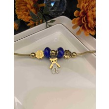 Aksesuarr Çarşısı Aksesuar Çarşısı  Ayıcık Tasarımlı Gold Charm Bileklik