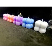 Via De Luna 5 Renk Mini Bubble Mum (Kına, Nişan, Bebek, Bride, Düğün Organizasyon Hediyelik Mum ) 5'li Set ( Pembe - Turuncu - Mor - Mavi - Beyaz )