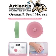 Artlantis Otomatik Şerit Mezura 1.5 Metre 3 Renk 1 Adet Yuvarlak Cep Mezurası 150 cm Mezro Terzi Metresi Vücut Ölçüm Metresi