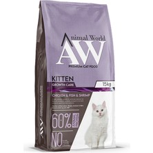 Animal World Kitten Tavuk Balık ve Karidesli Yavru Kedi Maması 15 Kg.