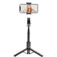 Hobimtek L12 Işıklı Selfie Çubuğu 3 Renk Uzaktan Kumandalı 116 cm Tripod Özçekim Alüminyum