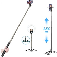 Hobimtek Q6 Hp-t08 Katlanabilir Çok Fonksiyonlu Selfie Tripod Vlog Uzaktan Kumandalı 4 In 1 Android Ios