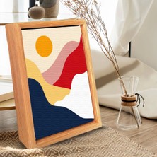 Tabdiko Sayılarla Minimalist Ahşap Çerçeveli Tablo Setleri 21 X 27 Cm Tuval Şasesine Gerili Dağ Manzarası