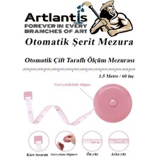 Artlantis Otomatik Şerit Mezura 1.5 Metre Kırmızı Renk 1 Adet Yuvarlak Cep Mezurası 150 cm Mezro Terzi Metresi Vücut Ölçüm Metresi