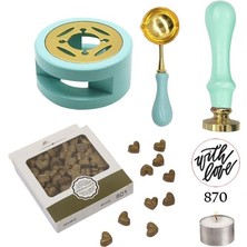 Profisher Davetiye Mum Mühürü Uygulama Seti Su Yeşili Renk 870 With Love