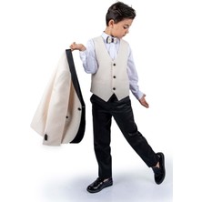 Mnk Baby & Kids Simli Ceketli Yelekli Erkek Çocuk Damatlık Takım MNK0501
