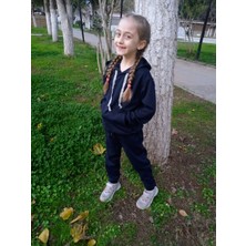 Hgt Kız ve Erkek Kapişonlu Kanguru Cepli Düz Eşofman Takımı