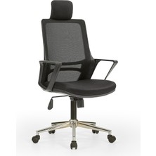 Mehmet Yaren Büro Arya1 Bilgisayar Koltuğu  - Ofis - Müdür - Büro - Çalışma Sandalyesi Siyah Renk Krom Ayaklı