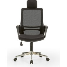 Mehmet Yaren Büro Arya1 Bilgisayar Koltuğu  - Ofis - Müdür - Büro - Çalışma Sandalyesi Siyah Renk Krom Ayaklı