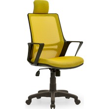 Mehmet Yaren Büro Arya3 Bilgisayar Koltuğu  - Ofis - Müdür - Büro - Çalışma Sandalyesi Sarı Renk Plastik Ayaklı