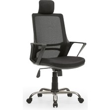 Mehmet Yaren Büro Arya2 Bilgisayar Koltuğu  - Ofis - Müdür - Büro - Çalışma Sandalyesi Siyah Renk Krom Ayaklı