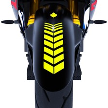 Çınar Extreme Moto Rider 4'lü Sticker Seti Floresan Sarı Iç Dış Jant Şeridi Kask ve Çamurluk Çınar Extreme