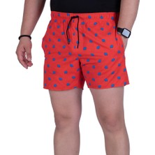 Exuma 1315078 Erkek Kırmızı Fil Desenli Deniz Şortu
