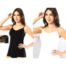 Moldina 2 Adet Kadın Pedli Atlet Kota ( 1 Adet Siyah 1 Adet Beyaz)