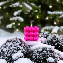 Via De Luna Dekoratif Pembe Bubble Mum %100 Alman Soya Wax