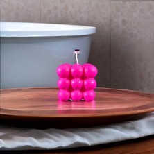 Via De Luna Dekoratif Pembe Bubble Mum %100 Alman Soya Wax