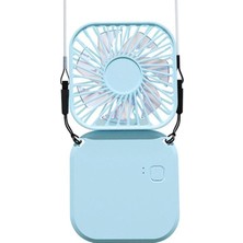 Torima F-05 Mini Fan Tutmalı Şarjlı 3 Kademeli Vantilatör Klima Soğutucu Fan Mavi