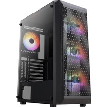 Aerocool Beam 500W 4X12CM Frgb LED Fanlı, Mesh Ön Panel, Temperli Cam Yan Panel, USB 3.0 Atx Bilgisayar Kasası (AE-BEAM-500)