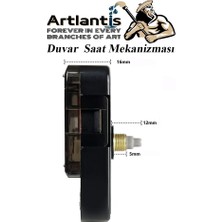 Artlantis Duvar Saat Mekanizması 1 Adet 10 mm Şaft Sessiz Saat Motoru Akrep Yelkovan Okul Deney Saat Yapım