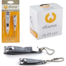 Diana 2'li Set Tırnak Makas 8 cm Büyük Boy Tırnak Makası Manikür Törpü Seti