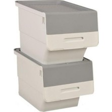 Geseus Motek Beyaz Tekerlekli Organizer Çok Amaçlı Saklama Kutusu 2X12 Lt