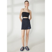 Black On Black Normal Bel Antrasit Kadın Yıkamalı Mini Etek K-Jovana