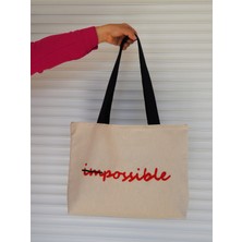 Pine Impossible Yazılı Bez Omuz Çantası