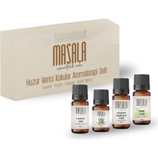 Masala Huzur Verici Aromaterapi Seti - Peaceful Aromatherapy Kit (Nane 10 ml -Adaçayı 10 ml - Lavanta 10 ml -Paçuli 5 Ml)