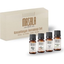 Masala Konsantrasyon Aromaterapi Seti - Concentration Aromatherapy Kit (Biberiye 10 ml -Sitronella 10 ml - Lavanta 10 ml -Kan Portakalı 10 Ml)