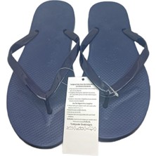 Pazariz Parmak Arası Anatomik Taban Dayanıklı Günlük Terlik Plaj Deniz Terliği Lacivert Düz