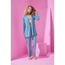 Pijamoni Mir Collection Dantelli Crop 3'lü Pijama Takım